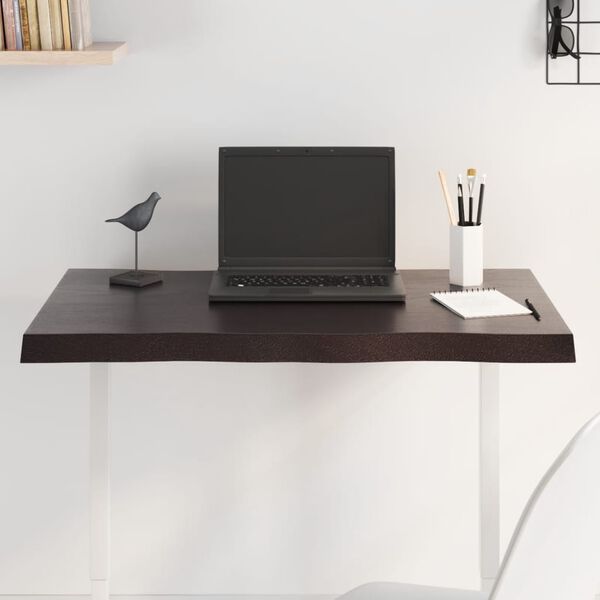 vidaXL Stolov&aacute; doska tmavohned&aacute; 80x60x(2-4)cm o&scaron;etren&yacute; mas&iacute;v hrany