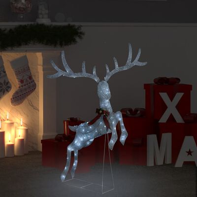 vidaXL Vianočná dekorácia lietajúci sob 120 LED, biela, studená biela