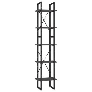 vidaXL Knižnica s 5 policami siv&aacute; 40x30x175 cm borovicov&eacute; drevo