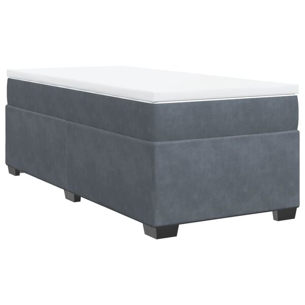 vidaXL Posteľn&yacute; r&aacute;m boxspring s matracom tmavosiv&yacute; 80x200 cm zamat
