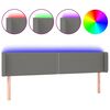 vidaXL Čelo postele s LED tmavosiv&eacute; 203x16x78/88 cm l&aacute;tka