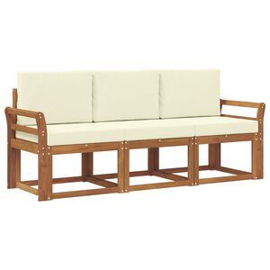 vidaXL Z&aacute;hradn&aacute; s&uacute;prava gaučov s vank&uacute;&scaron;om 3 pcs Pr&iacute;rodn&aacute; a kr&eacute;mov&aacute;