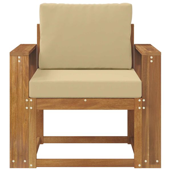 vidaXL Vonkaj&scaron;ia pohovka Mas&iacute;vne ak&aacute;ciov&eacute; drevo a polyester Pr&iacute;rodn&aacute;