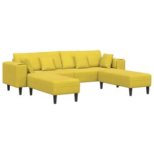 vidaXL Pohovka 3 ks Žlt&aacute; Zamat
