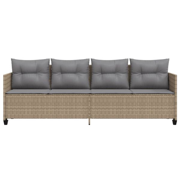 vidaXL Lehátko s vankúšmi béžové polyratan