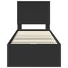 vidaXL R&aacute;m postele so z&aacute;suvkou Čierna 75 x 190 cm Inžinierske drevo