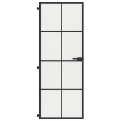 vidaXL Vnútorné dvere tenké čierne 76x201,5 cm tvrdené sklo a hliník