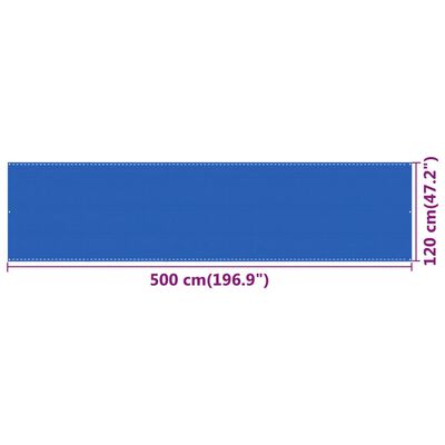 vidaXL Balkónová markíza modrá 120x500 cm HDPE