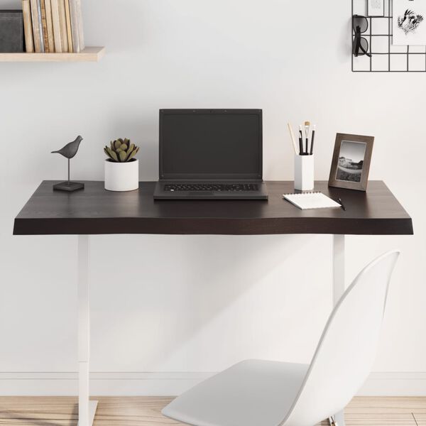 vidaXL Stolov&aacute; doska tmavohned&aacute; 100x60x(2-4)cm o&scaron;etren&yacute; mas&iacute;v hrany