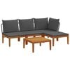 vidaXL 5 pcs Z&aacute;hradn&yacute; lounge set s vank&uacute;&scaron;mi Pr&iacute;rodn&aacute;