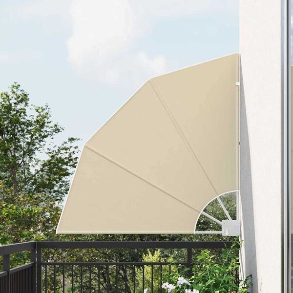 vidaXL Záclona na balkónové súkromie Béžová 115 x 115 cm látka