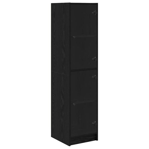 vidaXL Highboard Čierny dub 35 x 37 x 142 cm Kompozitn&eacute; drevo