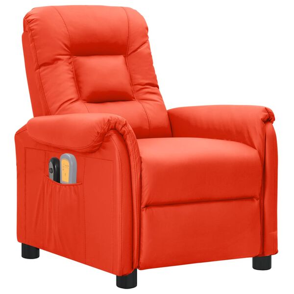 vidaXL Elektrick&eacute; mas&aacute;žne kreslo červen&eacute; umel&aacute; koža