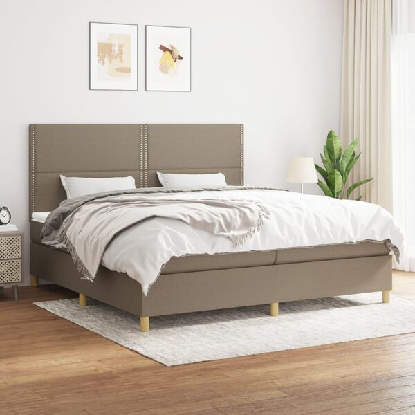 vidaXL Boxspring posteľ s matracom sivohned&yacute; 200x200 cm l&aacute;tka