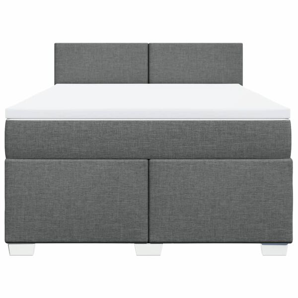 vidaXL Boxspring posteľ s matracom tmavosiv&aacute; 160x200 cm l&aacute;tka