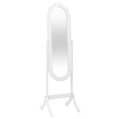 vidaXL Voľne stojace zrkadlo biele 45,5x47,5x160 cm kompozitné drevo