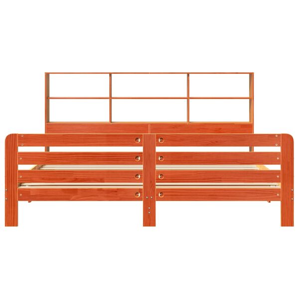 vidaXL Posteľ bez matraca voskovo hned&aacute; 180x200 cm mas&iacute;vna borovica