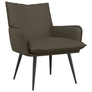 vidaXL Kreslo Siv&aacute; Umel&aacute; koža