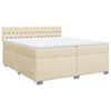 vidaXL Boxspring posteľ s matracom kr&eacute;mov&aacute; 200x200 cm l&aacute;tka