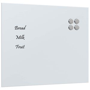 vidaXL N&aacute;stenn&aacute; magnetick&aacute; tabuľa biela 60x50 cm tvrden&eacute; sklo