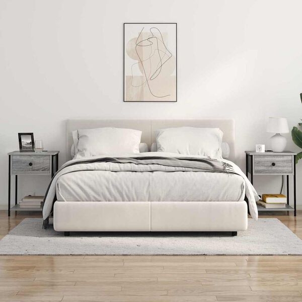 vidaXL Nočn&yacute; stol&iacute;k 2 pcs Siv&yacute; Sonoma 42 x 41 x 56 cm Kompozitn&eacute; drevo