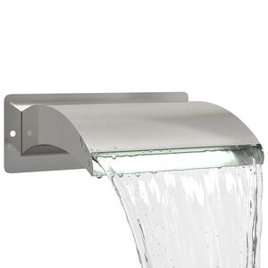 vidaXL Vodop&aacute;d do baz&eacute;na s LED Nerezov&aacute; oceľ 304 30 x 9 x 26 cm