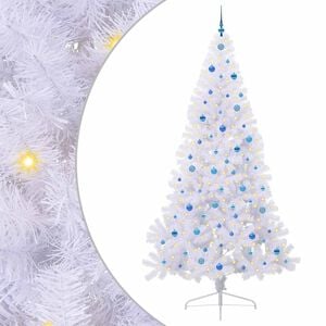 vidaXL Umel&yacute; vianočn&yacute; stromček Biela 240 cm PVC a oceľ