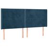 vidaXL Čelo postele so z&aacute;hybmi tmavomodr&aacute; 163x16x118/128 cm zamat