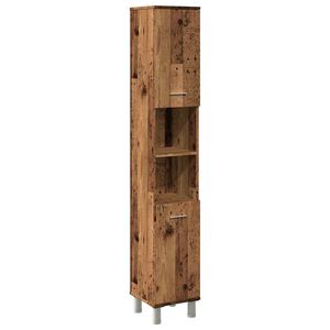 vidaXL K&uacute;peľňov&aacute; skrinka Old Wood 30x30x179 cm Engineered Wood