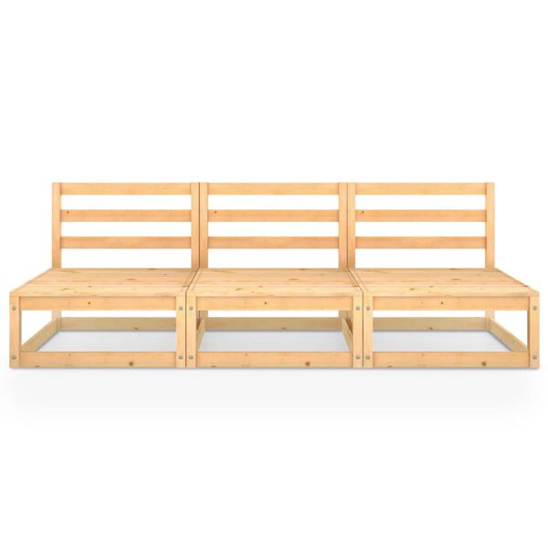 vidaXL Záhradná 3-miestna pohovka masívna borovica