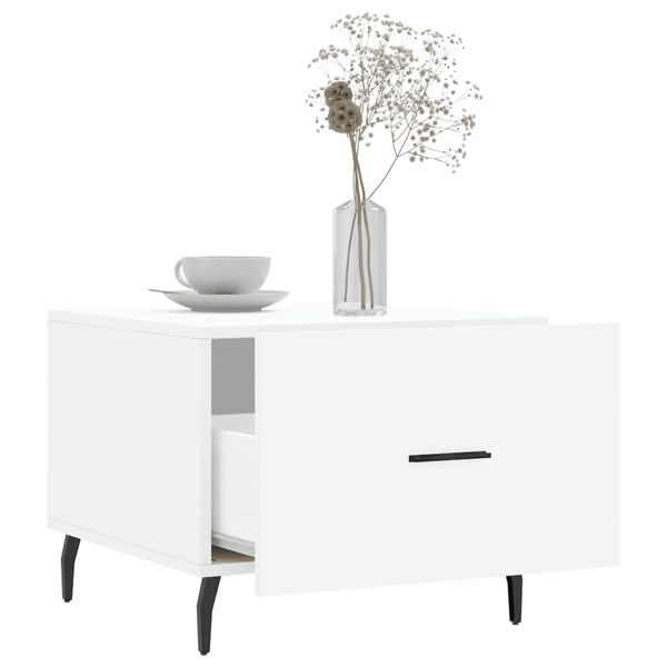 vidaXL Konferenčný stolík biely 50x50x40 cm kompozitné drevo