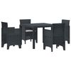 vidaXL Z&aacute;hradn&yacute; jed&aacute;lensk&yacute; set 5 pcs Antracit Polypropyl&eacute;n