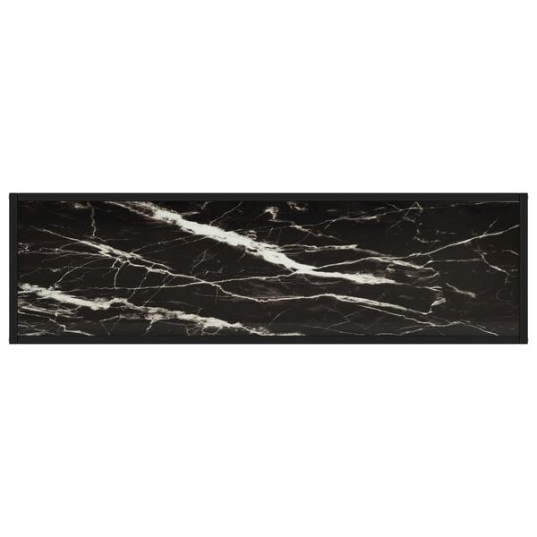 vidaXL Konzolov&yacute; stol&iacute;k čierny 120x35x75 cm tvrden&eacute; sklo