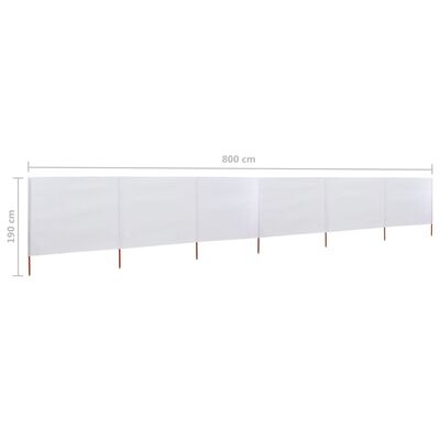 vidaXL 6-panelová zábrana proti vetru látková 600x160 cm piesková a biela