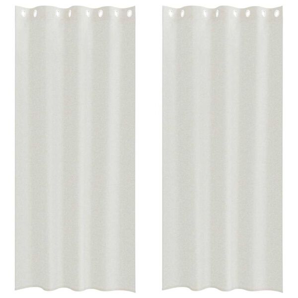 vidaXL Voile z&aacute;clona so z&aacute;clonami 2 pcs Kr&eacute;mov&aacute; 245 x 140 cm Polyester
