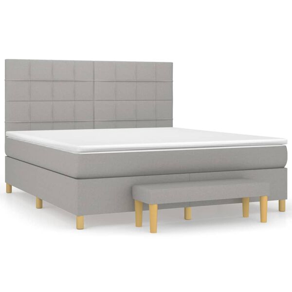 vidaXL Boxspring posteľ s matracom bledosiv&aacute; 180x200 cm l&aacute;tka