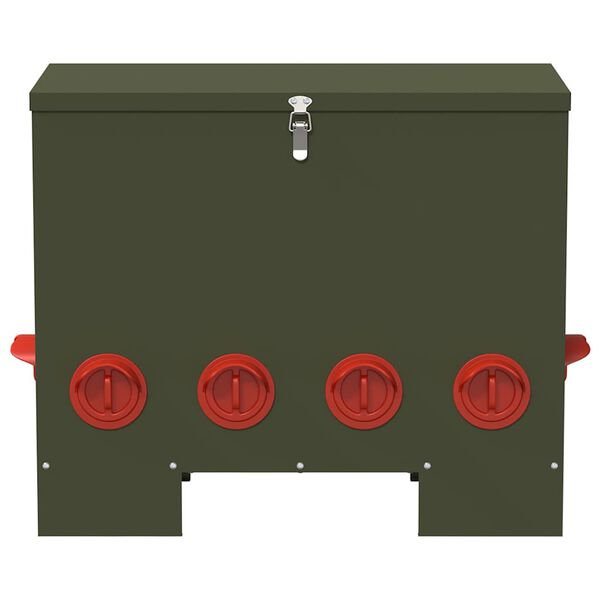 vidaXL Kŕmidlo pre kurčat&aacute; Olivov&aacute; zelen&aacute; 60,5 x 29 x 51 cm