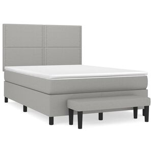 vidaXL Boxspring posteľ s matracom bledosiv&yacute; 140x190 cm l&aacute;tka