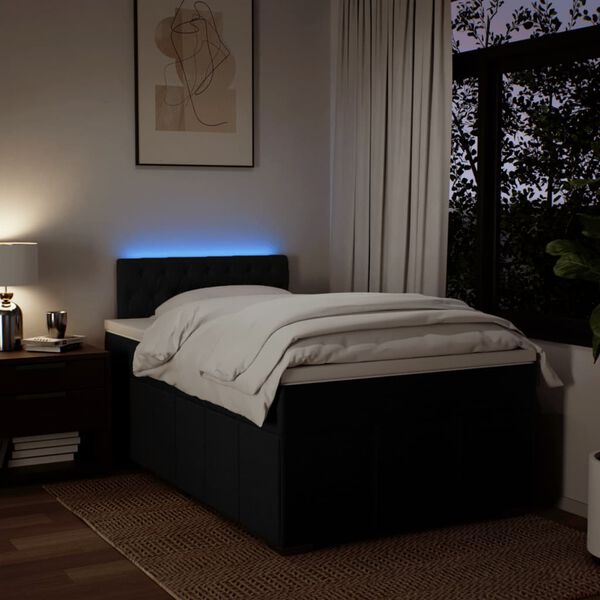 vidaXL Boxspring posteľ s matracom čierna 120x190 cm l&aacute;tka