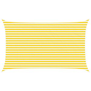 vidaXL Slnečn&aacute; plachta Žlt&aacute; a biela 5 x 3 m 100% polyester Oxford