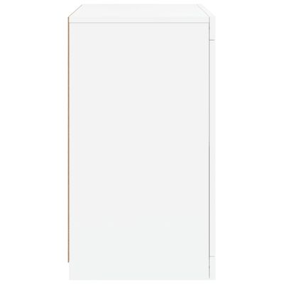 vidaXL Bočná skrinka s LED svetlami biela kompozitné drevo