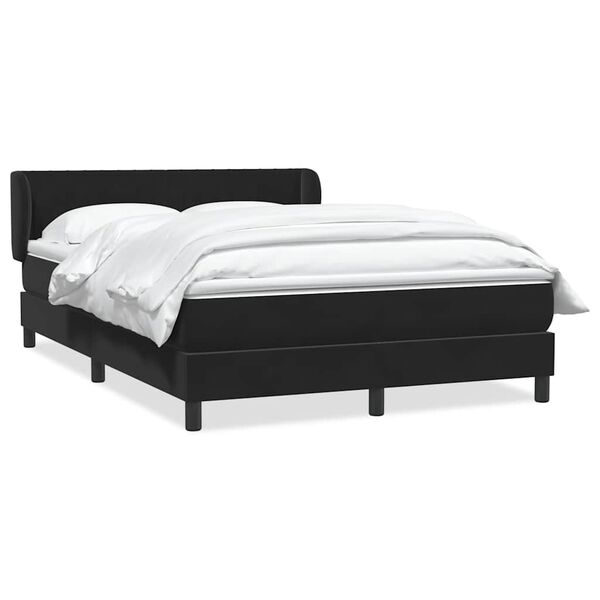 vidaXL Posteľn&yacute; r&aacute;m boxspring s matracom čierny 160x210 cm zamat