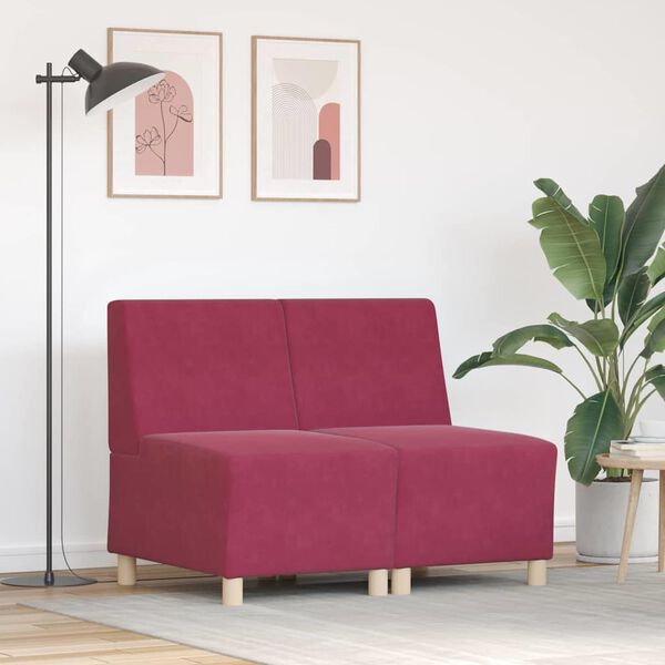 vidaXL Bezrúčková modulárna sofa jednotka 2 pcs Víno červené