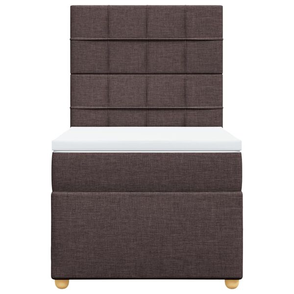 vidaXL Boxspring posteľ s matracom tmavohned&aacute; 90x190 cm l&aacute;tka
