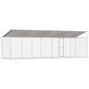 vidaXL Klietka pre psa s strechou Strieborn&aacute; 800 x 200 x 258 cm