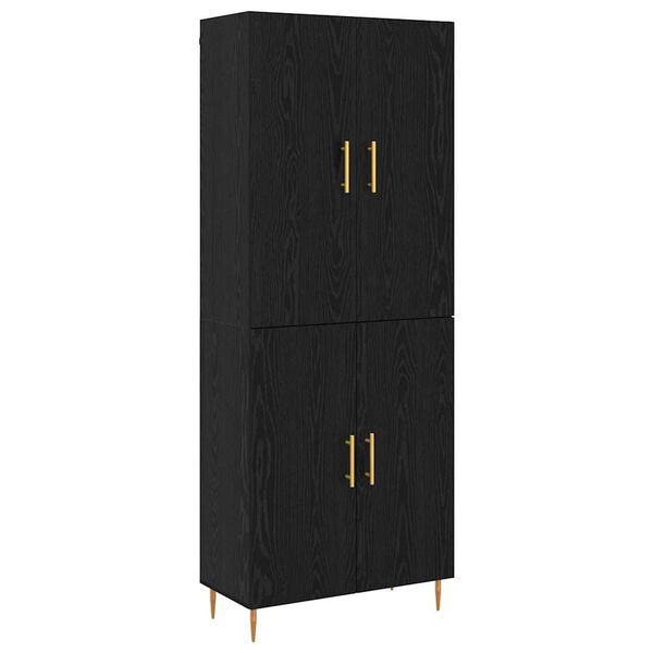 vidaXL Highboard Čierny dub 69,5 x 34 x 180 cm Kompozitn&eacute; drevo