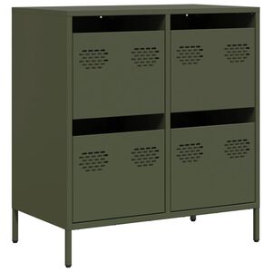 vidaXL Komoda olivovozelen&aacute; 68x39x73,5 cm oceľ valcovan&aacute; za studena