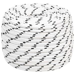 vidaXL Viac&uacute;čelov&eacute; &uacute;žitkov&eacute; lano 14 mm 25 m Biela Polyester