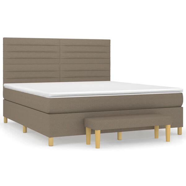 vidaXL Posteľn&yacute; r&aacute;m boxspring s matracom sivohned 160x200 cm l&aacute;tka