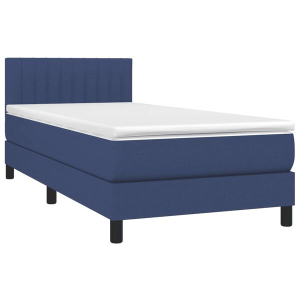vidaXL Boxspring posteľ s matracom modr&aacute; 100x200 cm l&aacute;tka